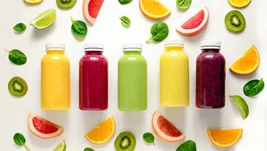juice in bottles