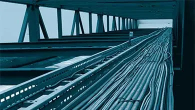 Blue cable wires