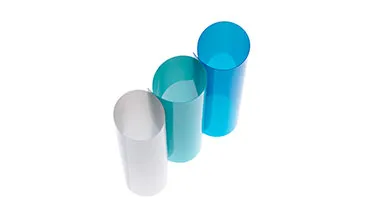ETFE color concentrates in three flexible polymer sheets