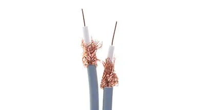 Coax cable with wires showing